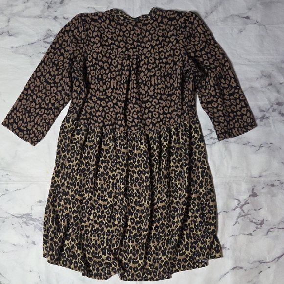 Maeve By Anthropologie Juno V-Neck Dress 3/4 Sleeve Leopard Cheetah Print - Picture 7 of 7